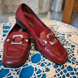 Brighton 'Campus' Red Genuine Leather Loafers , Size 7